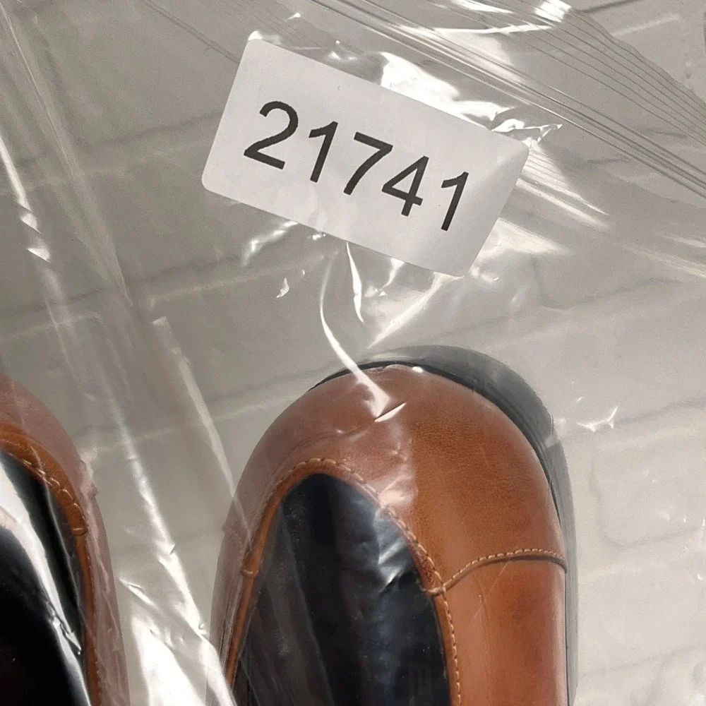 Fiesso by Aurelio Garcia Brown‎ Leather Square Toe Slip On Loafers Italy Retro